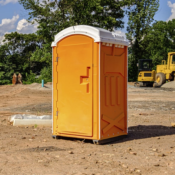 how often are the porta potties cleaned and serviced during a rental period in Empire